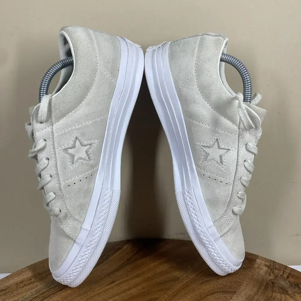 Converse One Star Suede Womens White Cream Size 7.5 Low Top Shoes
